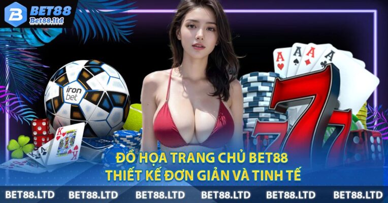Đồ họa trang chủ Bet88 thiết kế đơn giản và tinh tế